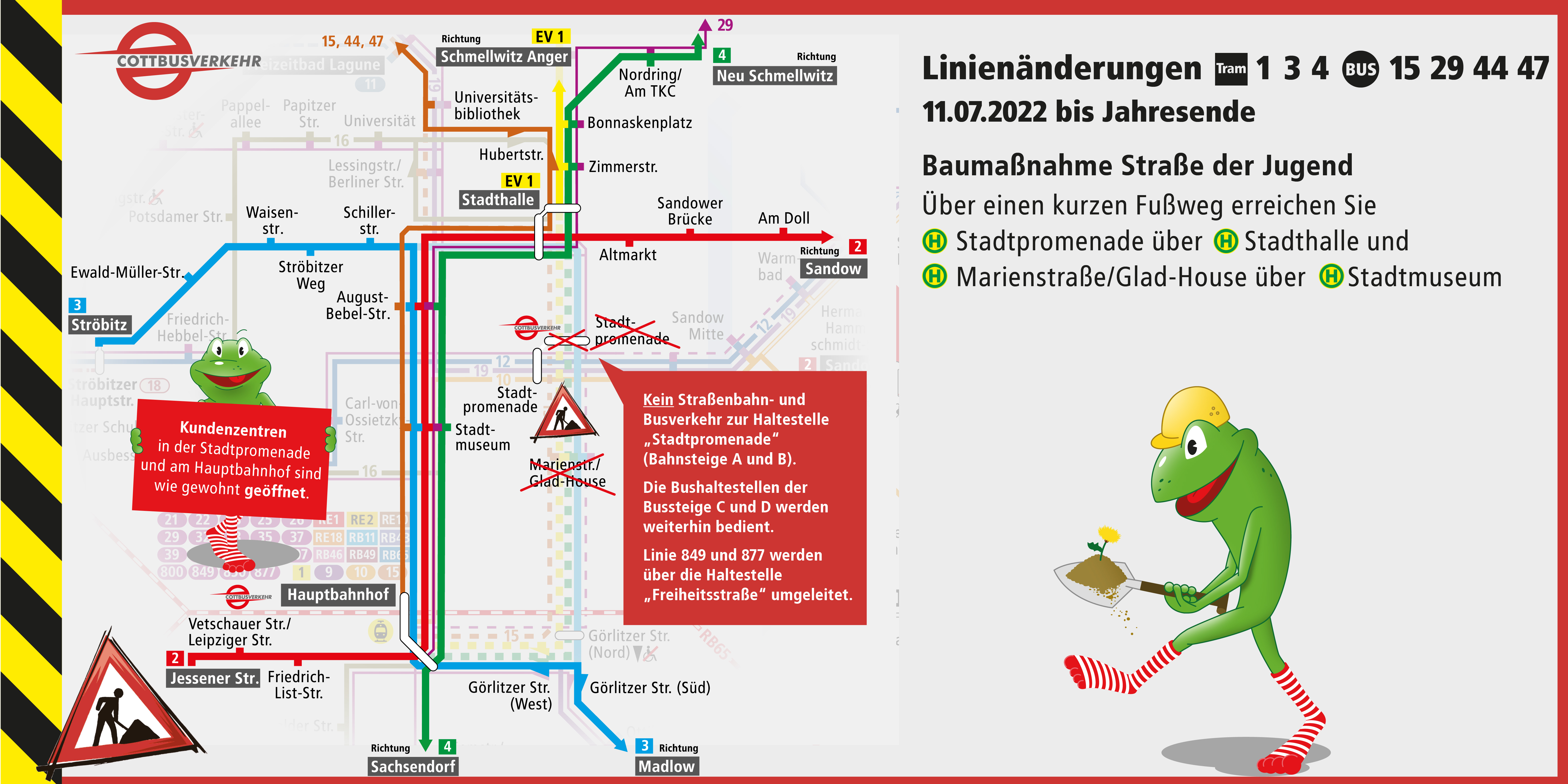 Straße der Jugend wird für weiteren Ausbau gesperrt – Cottbusverkehr